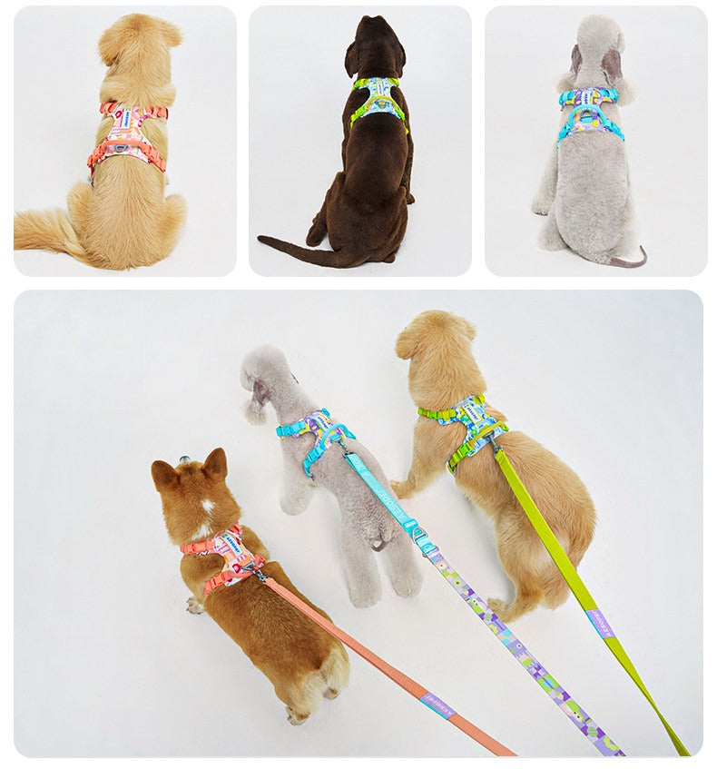 Reflective Patterned Dog Harness