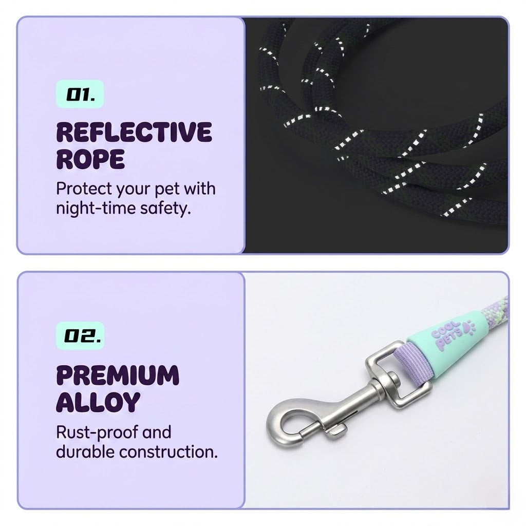 Reflective Braided Dog Leash