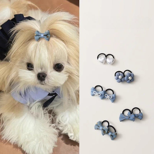 Handmade Fabric Dog Bow