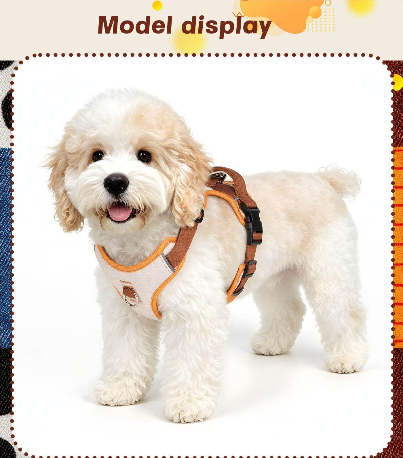 Reflective Patchwork Harness & Leash Set