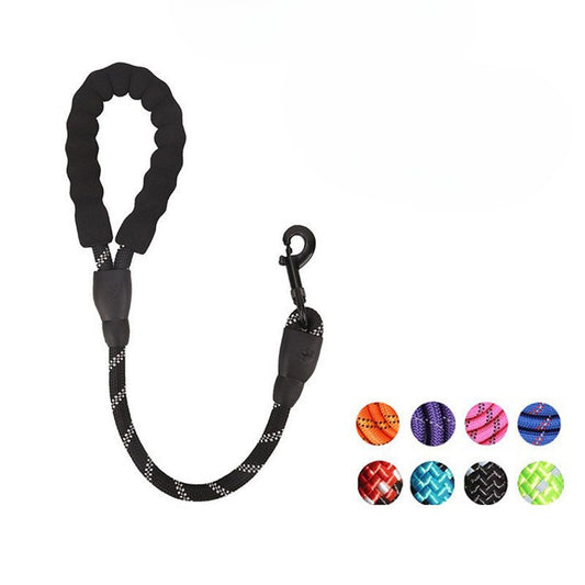 Reflective Round Rope Dog Leash for Dogs – Black