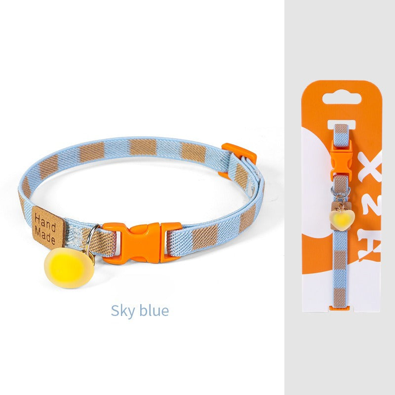 Checkered Elastic Dog Collar