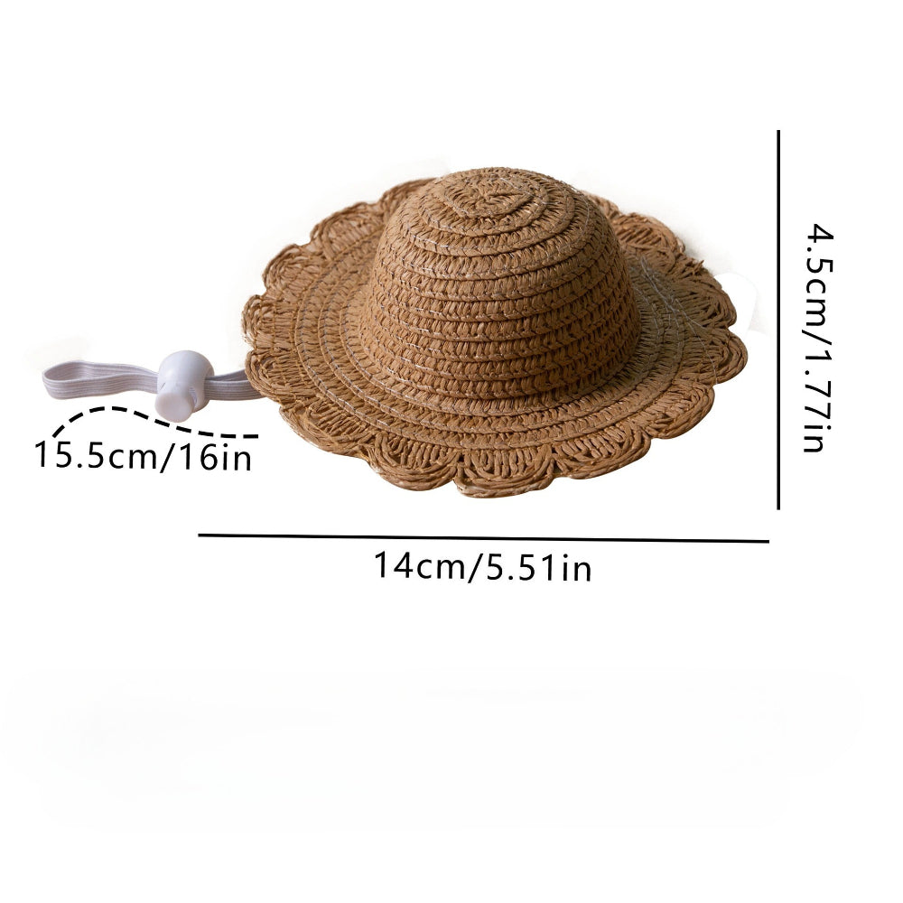 Woven Straw Dog Hat