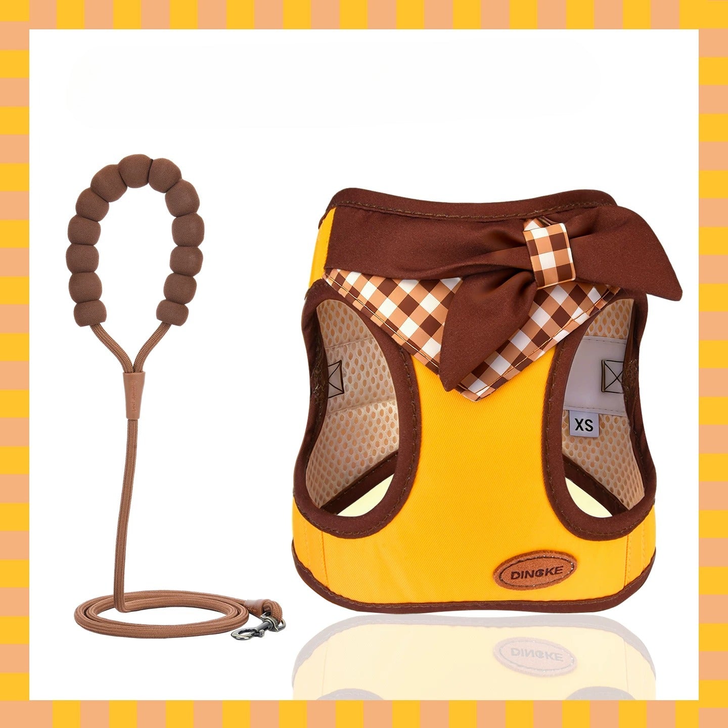 Plaid Bow Harness & Leash Set