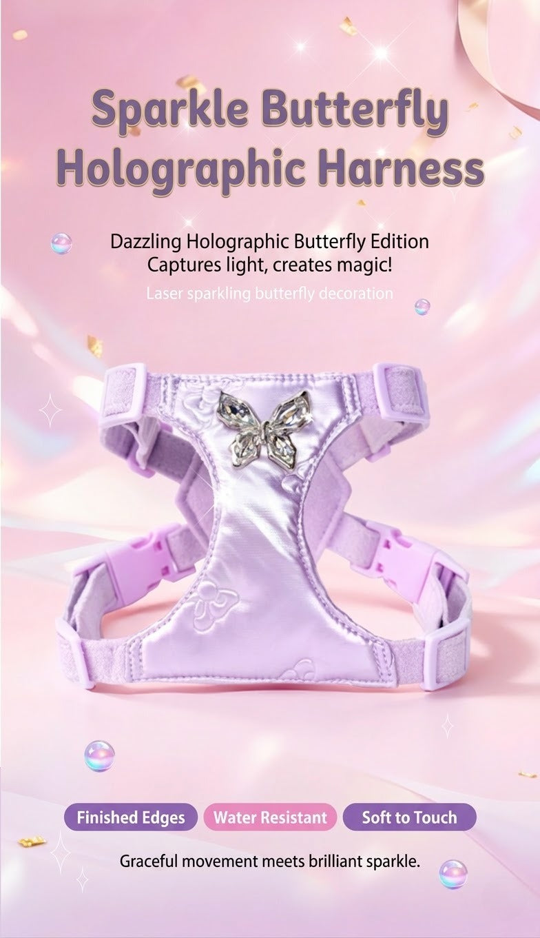 Butterfly Rhinestone Harness & Leash Set
