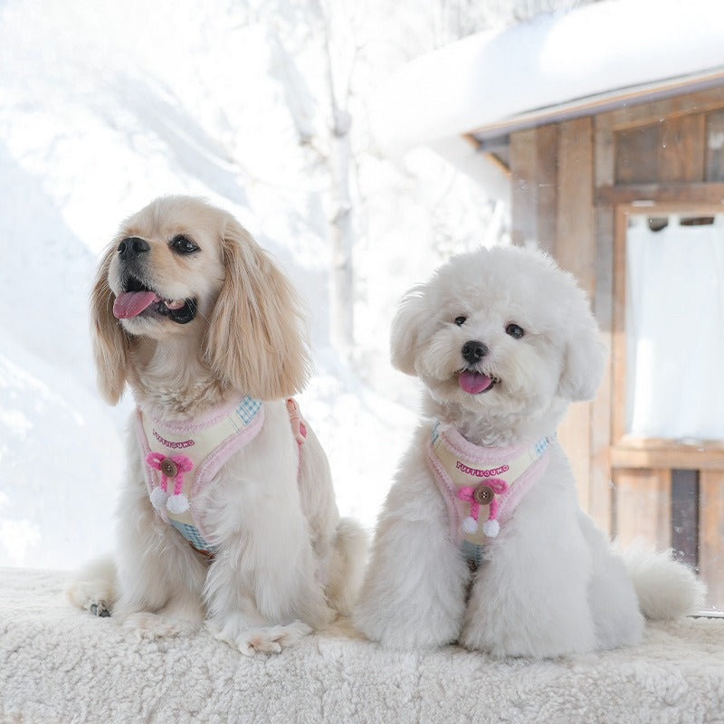 Plush Christmas Dog Harness – Pink