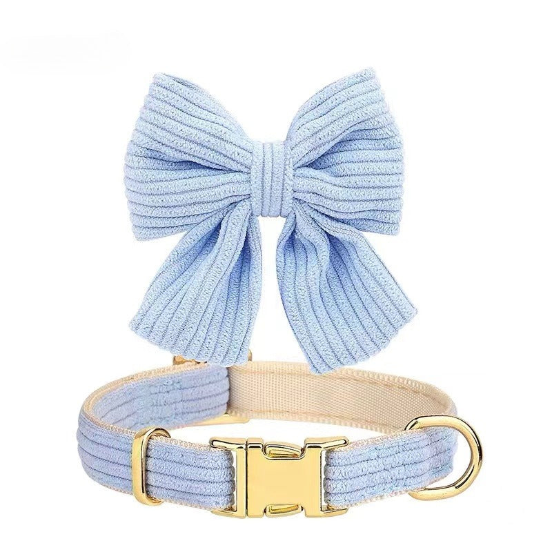 Corduroy Bow Collar Set