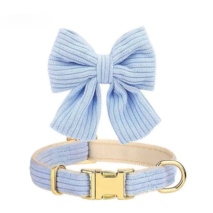 Corduroy Bow Collar Set