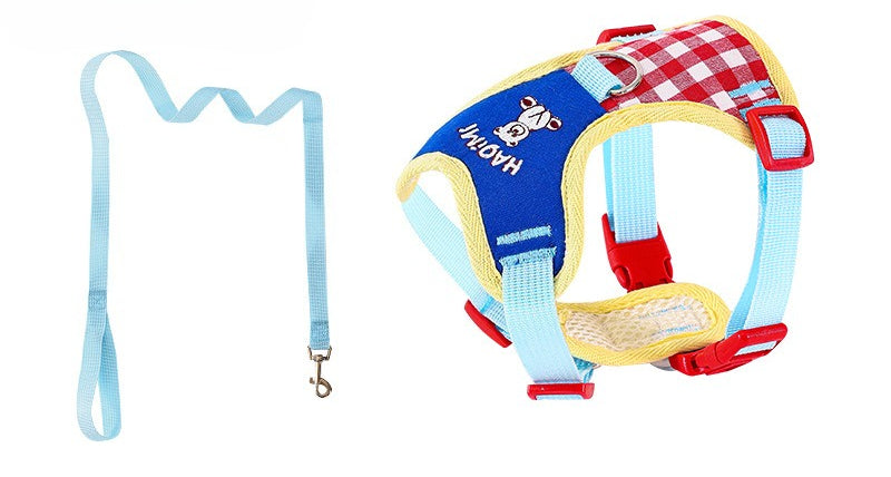 Plaid Bear Harness & Leash Set