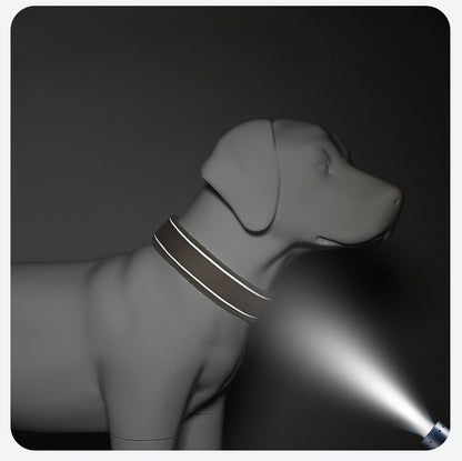 Linen Fleece Padded Dog Collar for Dogs – Beige