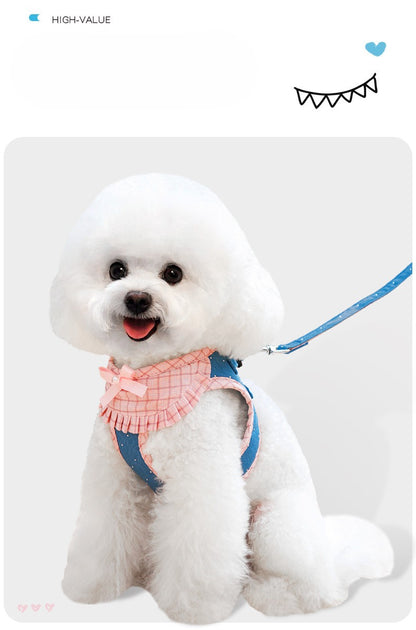 Plaid Ruffle Harness & Leash Set