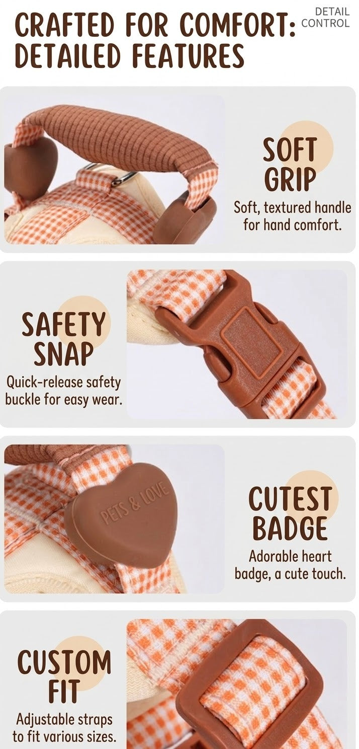 Plaid Harness & Leash Set