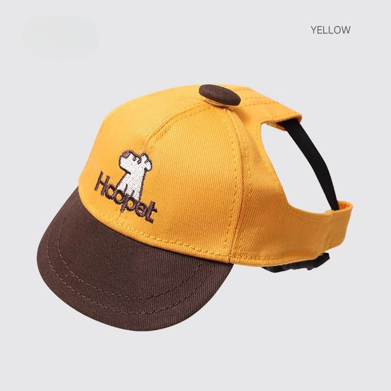 Embroidered Baseball Dog Hat for Dogs – Beige & Coffee