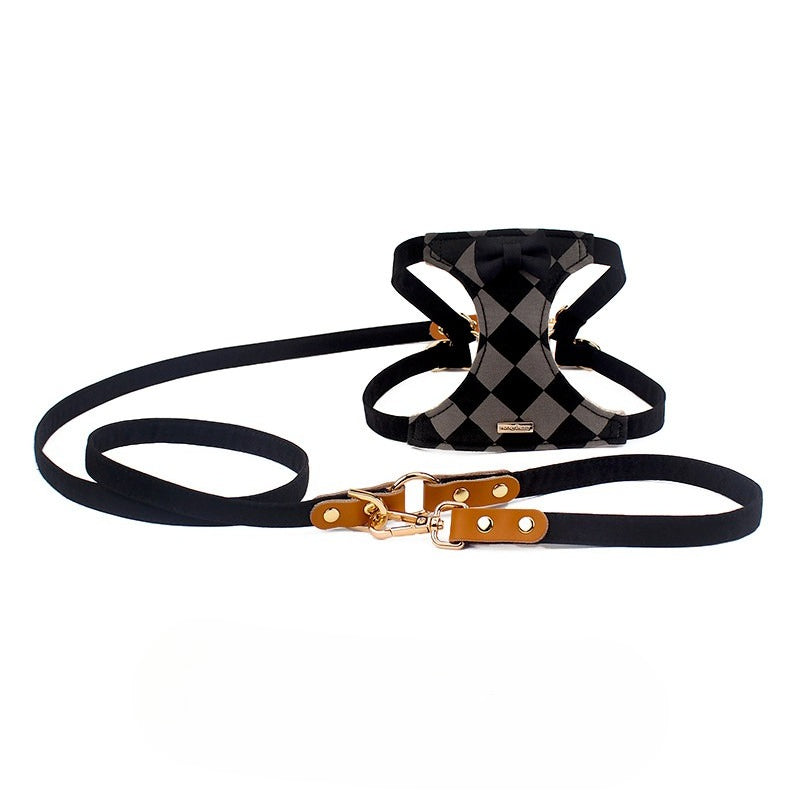 Checkered Harness & Leash Set