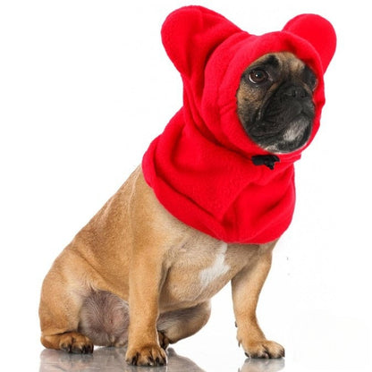 Winter Warm Fleece Dog Hat – Red