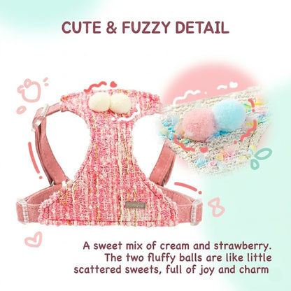 Plush Pom Pom Harness & Leash Set