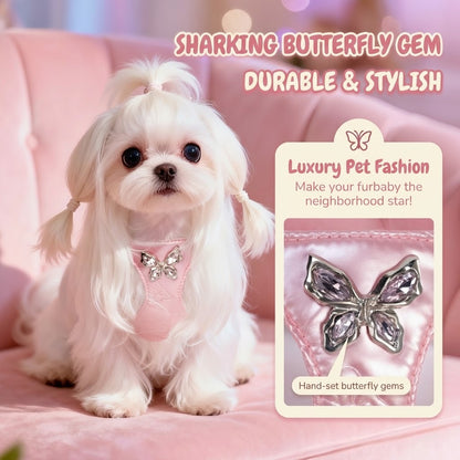Butterfly Rhinestone Harness & Leash Set