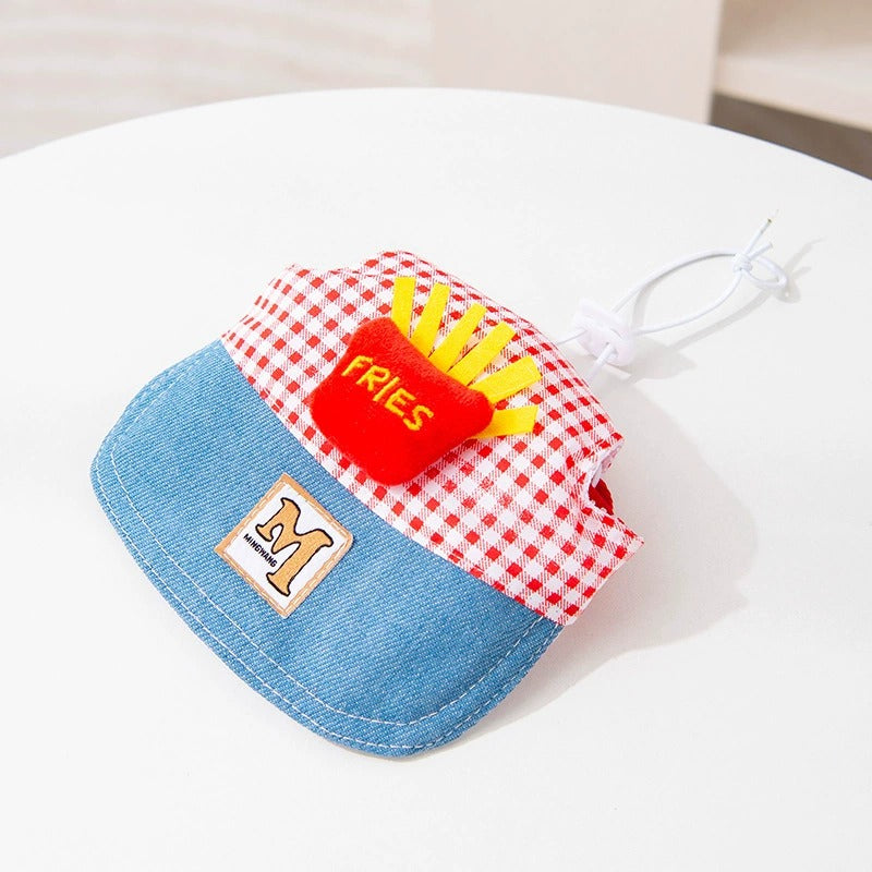 Plaid Denim Dog Hat