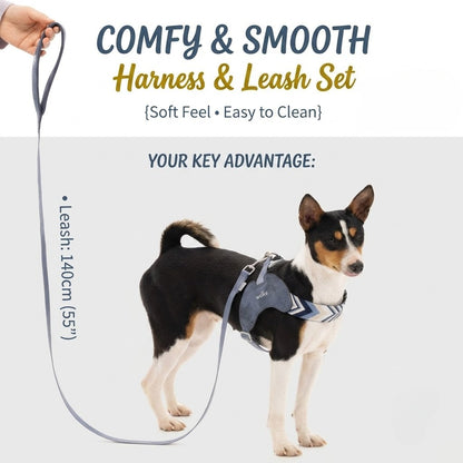 V-Shaped Harness & Leash Set – Sapphire Blue