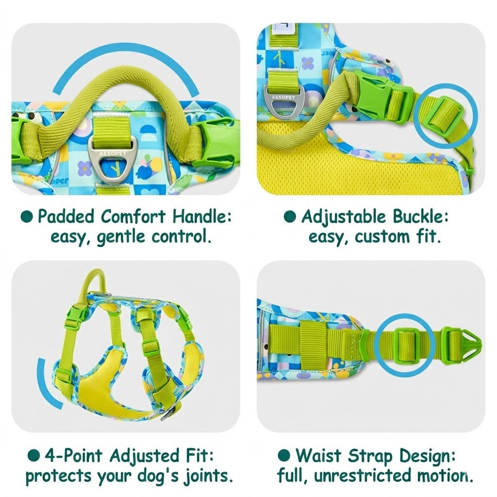 Reflective Patterned Dog Harness