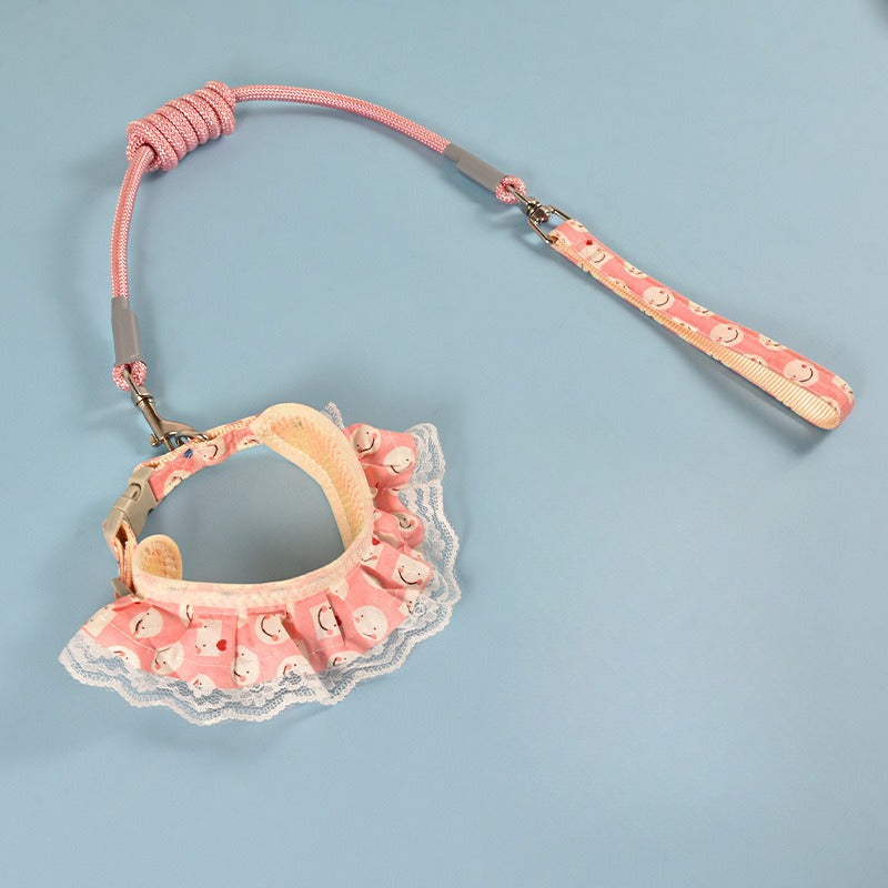 Lace Smiley Collar & Leash Set