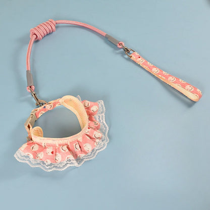 Lace Smiley Collar & Leash Set