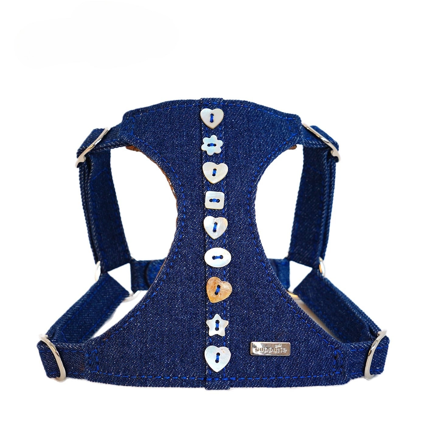 Denim Harness & Leash Set – Blue