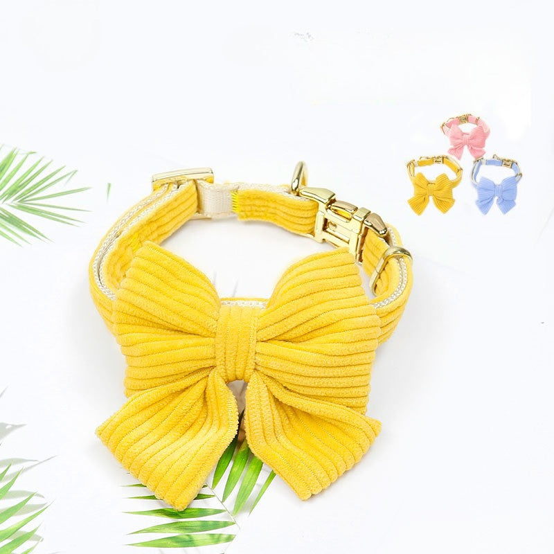 Corduroy Bow Collar Set
