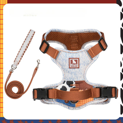 Reflective Patchwork Harness & Leash Set