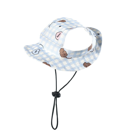 Plaid Cartoon Dog Hat