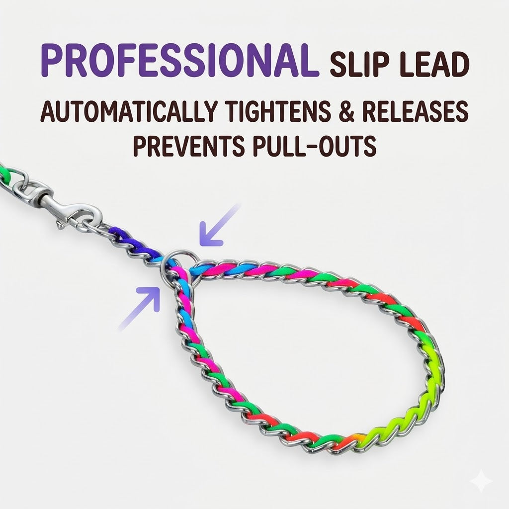 Colorful Braided P-Chain Dog Leash