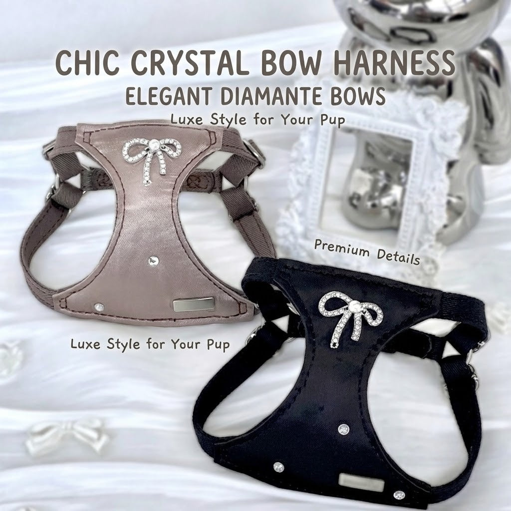 Pearl Bowknot Harness & Leash Set