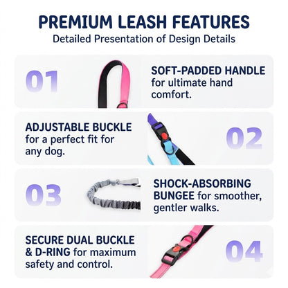 Gradient Elastic Dog Leash