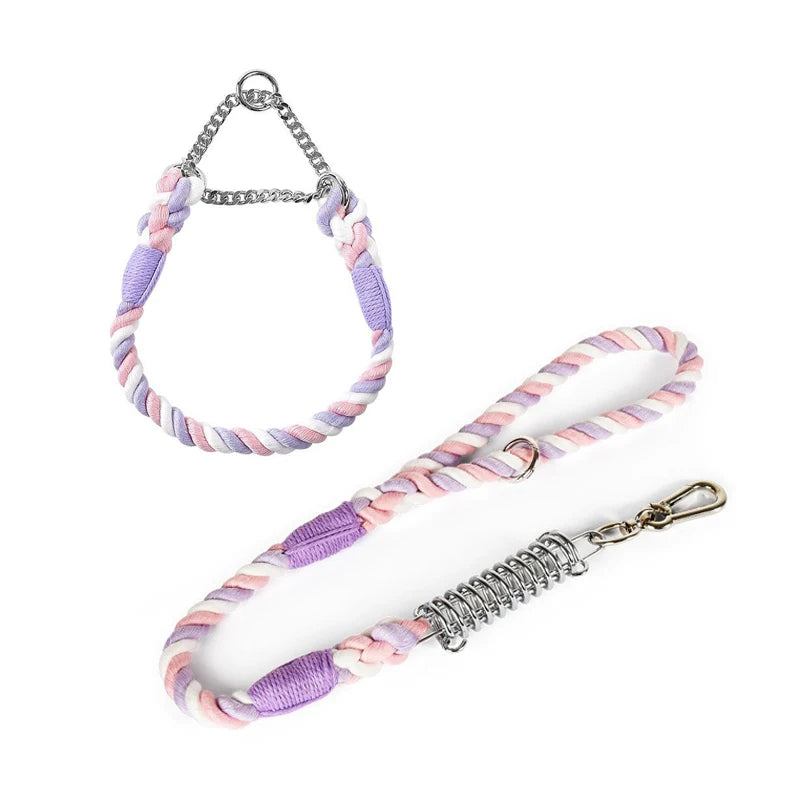 Braided Rope Collar & Leash Set