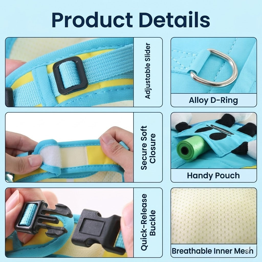 Cartoon Hands & Feet Harness & Leash Set