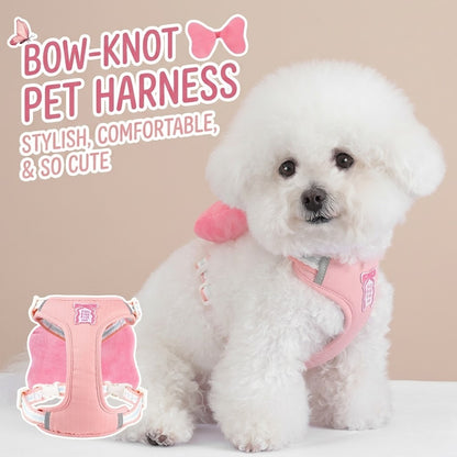 Plush Bow Harness & Leash Set