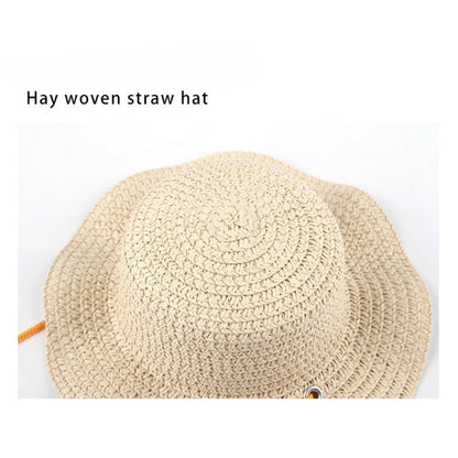 Woven Daisy Straw Dog Hat