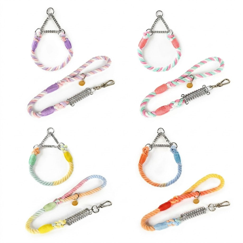 Braided Rope Collar & Leash Set