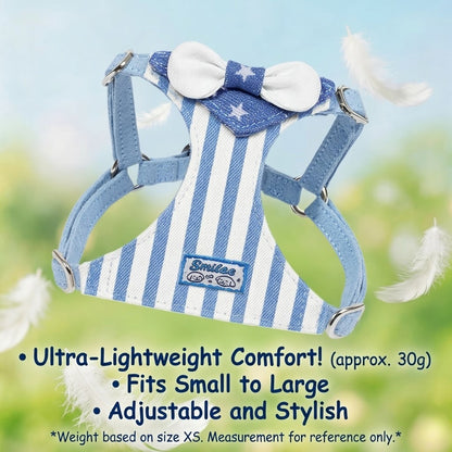 Striped Bow Tie Harness & Leash Set