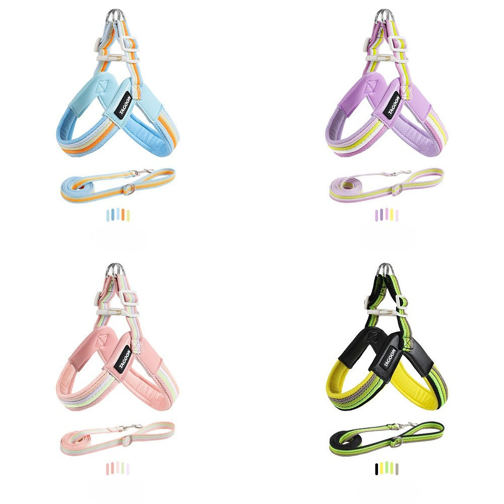 Rainbow V-Shaped Harness & Leash Set