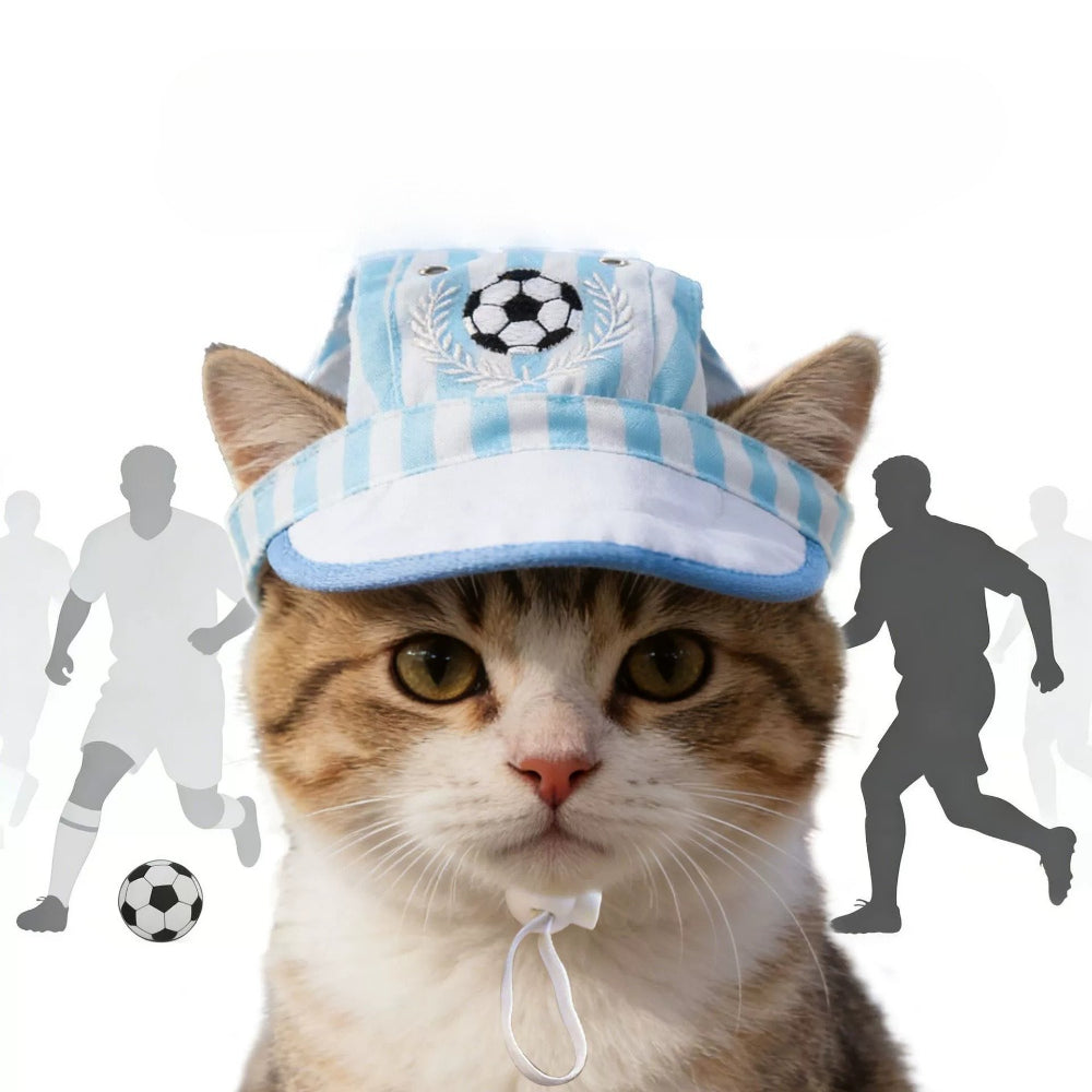 Soccer Striped Dog Baseball Cap – Blue