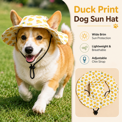 Duck Print Dog Hat – Yellow