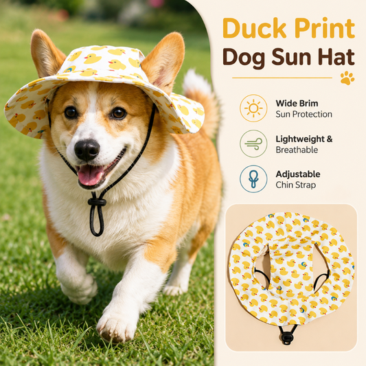 Duck Print Dog Hat – Yellow