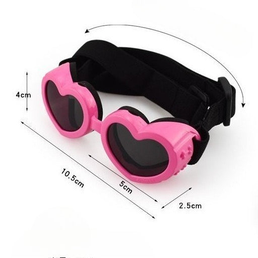 Heart Shaped Foldable Sunglasses for Dogs – Pink