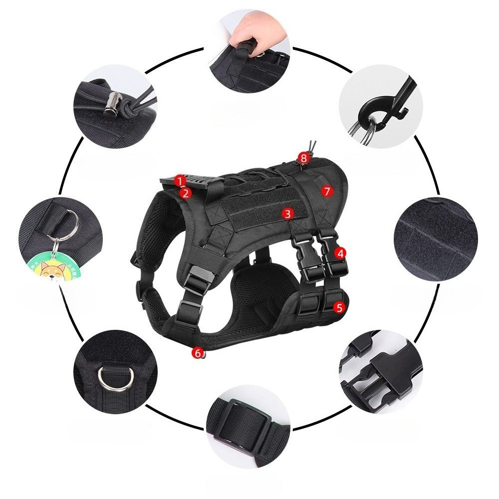 Tactical Dog Harness, Leash & Pouch Set