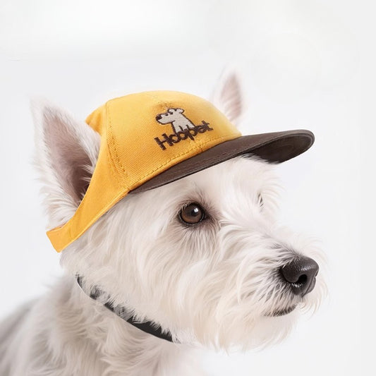 Embroidered Baseball Dog Hat for Dogs – Beige & Coffee
