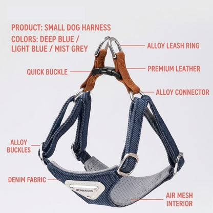 Denim Harness & Leash Set