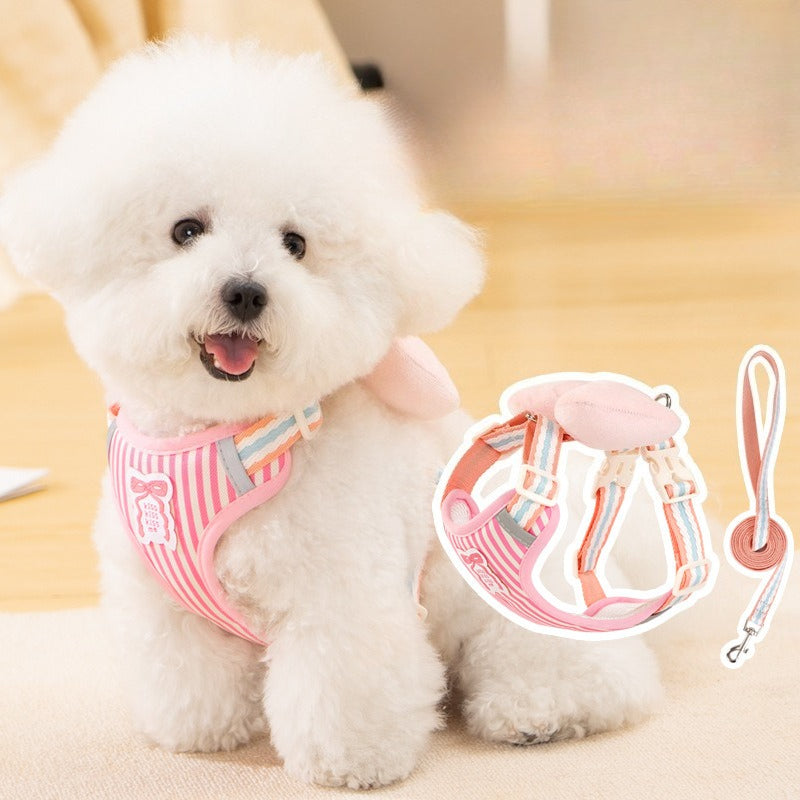 Striped Bowtie Vest Harness for Dogs