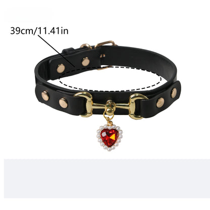 Faux Leather Charm Dog Collar for Dogs – Multi-Color