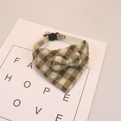 Plaid Bow Dog Bandana